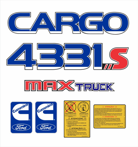 Kit Adesivo Emblema Resinado Ford Cargo 4331s Max Truck 