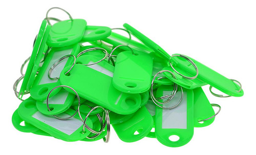 100pcs Llavero Con Etiqueta De Nombre Identificador De Verde
