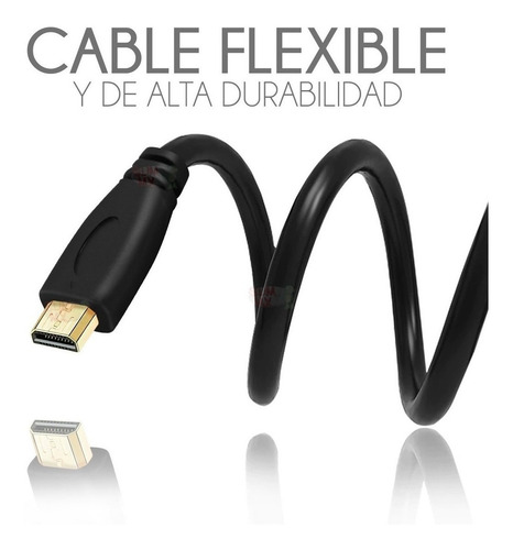 Imagen 3 de 6 de Cable Micro Hdmi A Hdmi 1 Mts Gopro Raspberry Pi 4