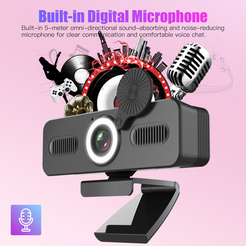 1080p Hd Webcam With Usb Microphone - 120° Wide Angle