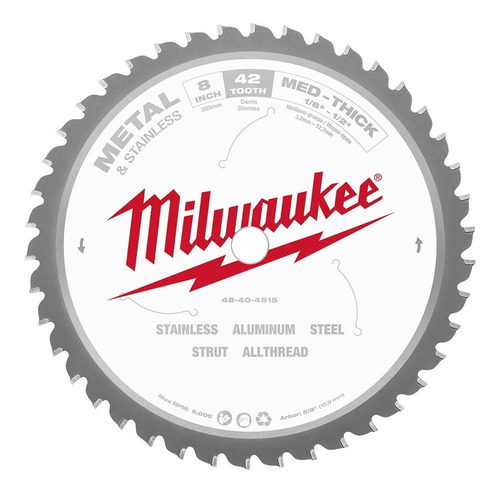 Disco De Corte Para Metales Milwaukee 42 Dientes 6370-59