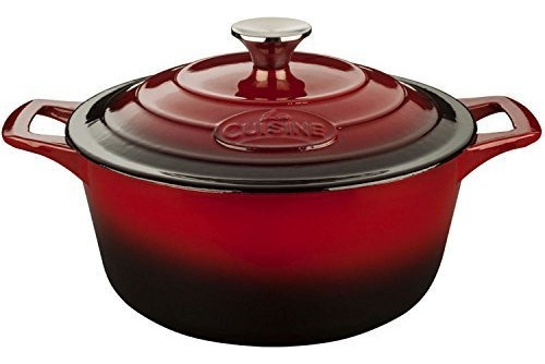 La Cuisine, Rojo Redondo De 3.7 Qt. Hierro Fundido Cazue