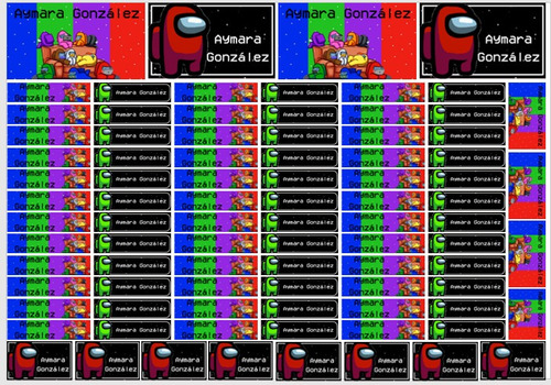 Imagen 5 de 10 de Candy Bar. Stickers Personalizados,separadores De Materias.