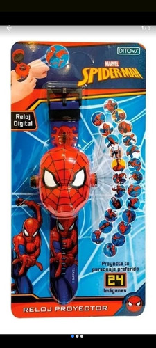 Reloj Proyector Infantil 24 Imagenes Personajes Spiderman