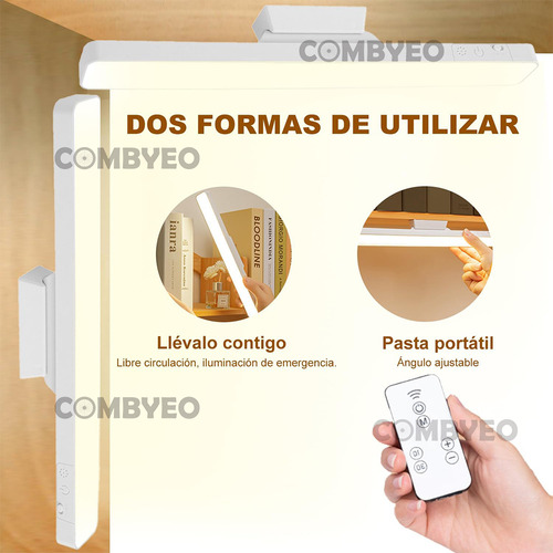 COMBYEO 2 piezas Lampara Pared Interior Magnética Luz Con Táctil Y Remoto,Adsorción Magnética,Luces de 3 Colores y Brillo Ajustable.Para Estudio, Escritorio, Dormitorio, Paredes,Luces Led Recargables