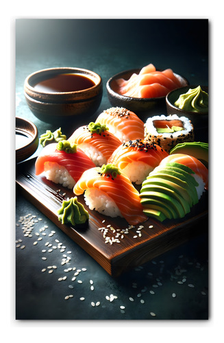 Cuadro Decorativo Para Comedor Restaurante Sushi No Canvas D