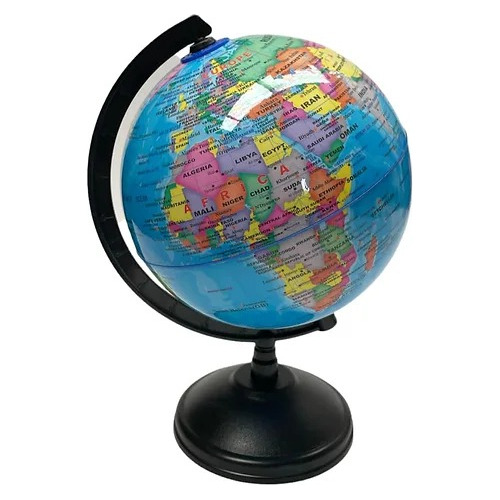 Globo Terráqueo 31cm De Altura Base Plastica