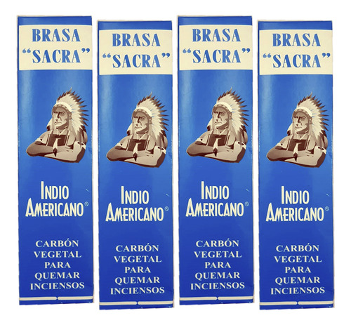 4 Carbón Vegetal Brasa Sacra Para Sahumar - Indio Americano