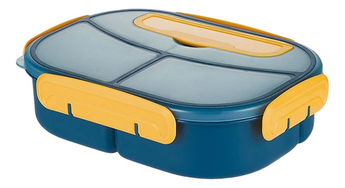 1800ml Bento Lunch Box Reutilizable 3 Ranuras Azul