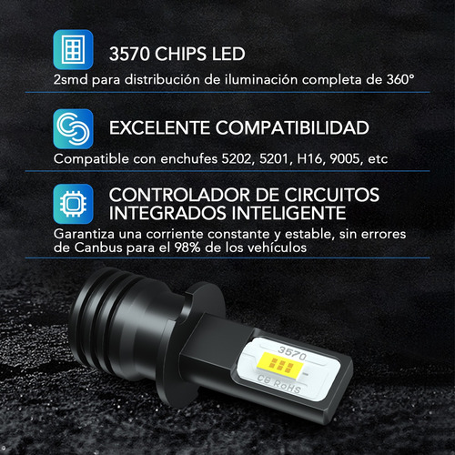 H7 H11 H16 9005 9006 H3 Bombillas De Luz Antiniebla Led