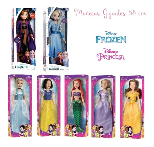 Imagen 9 de 9 de Frozen Muñecas Gigantes 55cm Anna Elsa Juego Disney Original