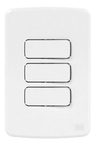 Conjunto Interruptor Triplo Simples 4x2 Composé Branco - Weg