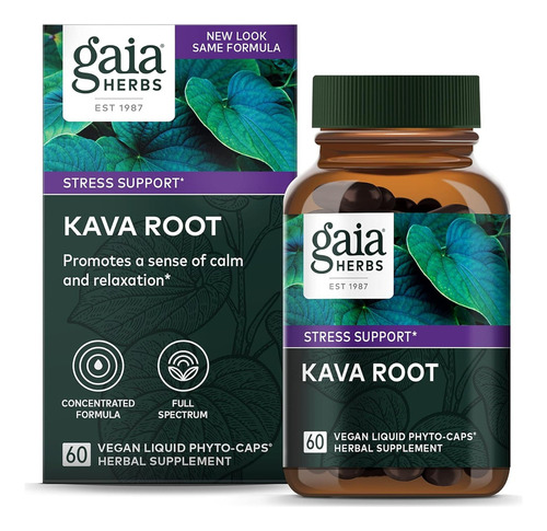 Raíz De Kava Gaia Herbs 60 Cápsulas Liquidas