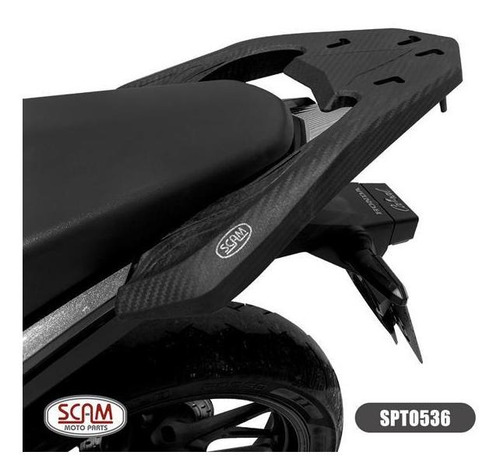 Imagem 4 de 10 de Suporte Baú Honda Cb Twister 250 Bagageiro Fiber Force Scam