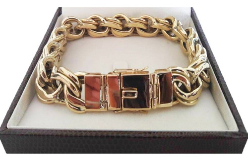 Pulseira Friso Duplo 50 Gramas 15mm Ouro 18k