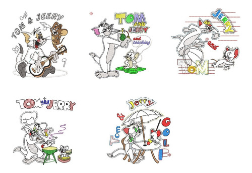 Diseño Matrices Para Maquinas Bordadoras Tom Y Jerry 13cm