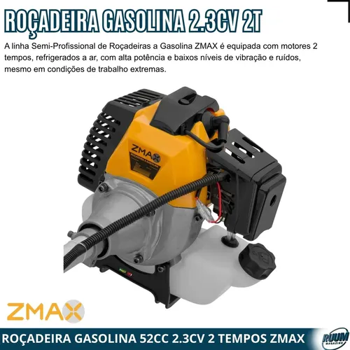Roçadeira 52cc 2t 2,3cv Zr52x Zmax Com Lâmina Toyama 350mm | Frete