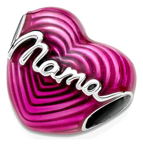 Charm Corazón Día Mamá - Plata De Ley S925