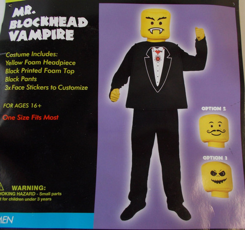 Disfraz De Vampiro Totally Ghoul De Mr. Blockhead, Osfm Nip