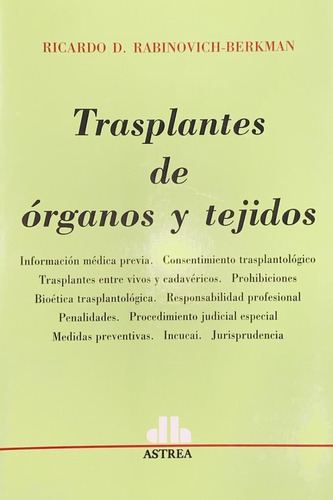 Trasplantes De Órganos Y Tejidos Rabinovich-berkman Envíos