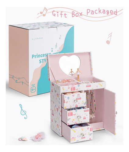 Joyero Musical Vlando Para Ninas, Caja De Musica Grande P...