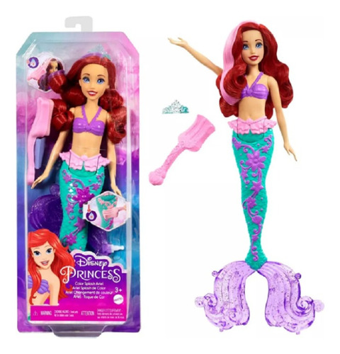 Boneca Disney Princess Color Splash Ariel Mattel Hlw00