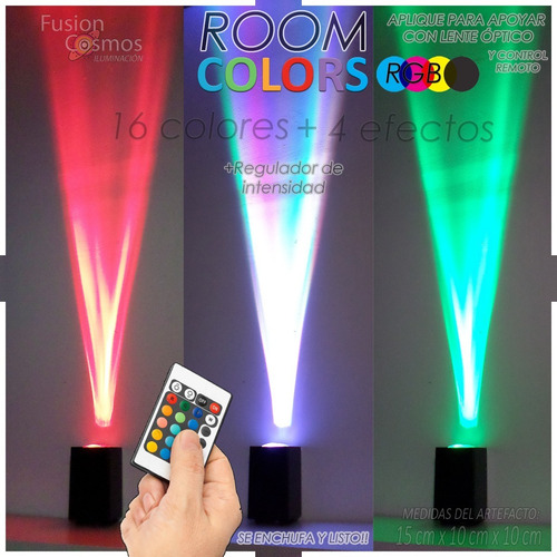 Imagen 1 de 10 de Lampara Led Velador Mesa Color Remoto Proyector Efecto Laser