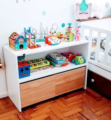 Mueble Organizador De Juguetes Baules Con Ruedas Montessori