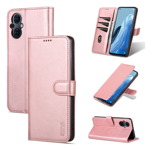 Funda De Piel Con Textura De Becerro Para Oppo Reno8 Lite