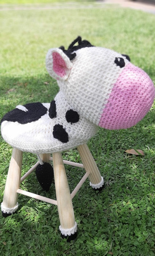 Imagen 2 de 4 de Banquito Infantil De Madera Eulogia Amigurumi Tejido Crochet