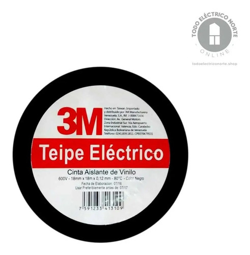 Teipe 3m Negro 18mt