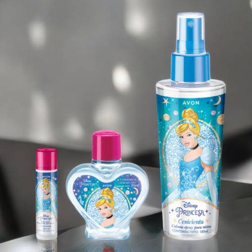 Colonia 150ml Y 70ml Y Brillo Labial Princesa Cenicienta