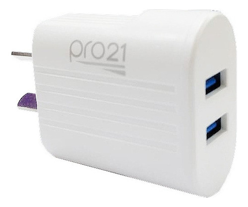 Cargador Celular Adaptador Enchufe Doble Usb Color Blanco