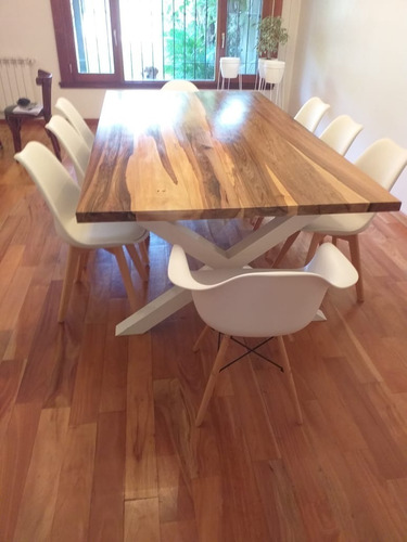 Imagen 4 de 5 de Mesa Pata X De Comedor Estilo Industrial 100x240cm