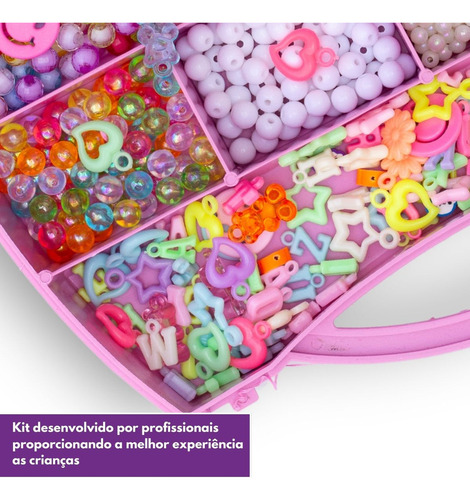 Kit Miçanga Infantil Para Pulseira Com 1.300 Peças Pitili