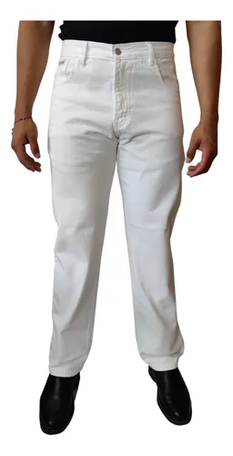 Pantalon blanco de mezclilla hombre cheap