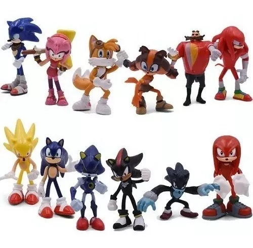 6 BONECOS do SONIC THE HEDGEHOG - (SONIC, SUPER SONIC, METAL SONIC, SONIC  LOBO, KNUCKLES) 