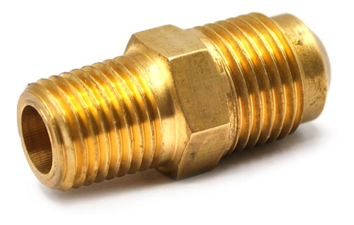 Conector Recto En Latón Dorado 1/4 Npt X 3/8 Flare 5 Pz