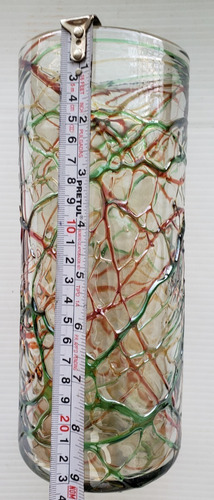 Imagen 2 de 4 de Florero Vidrio Soplado Acabado Telaraña 02