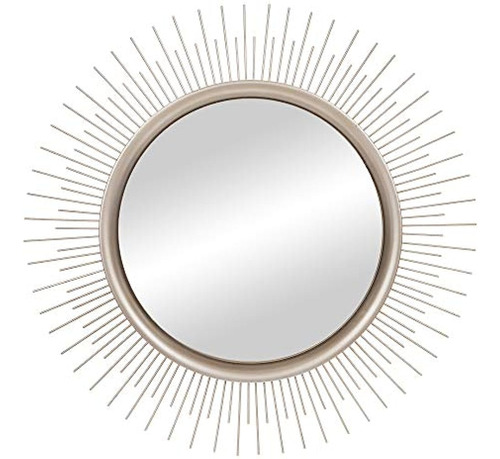 Patton Wall Decor Brushed Silver Sunburst Wall Accent Mirror