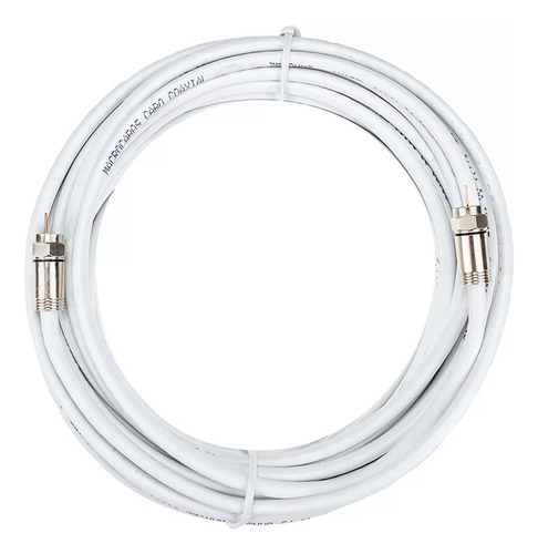 Cabo Rg6 Branco 25m Metro Rg06 Coaxial Antena Tv Crimpado