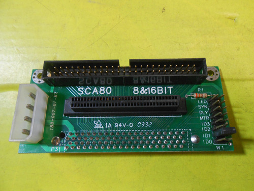 Adaptador Scsi Sca 80 8&16bit 80 Pines A 68 Y 50 Pines (Usado)