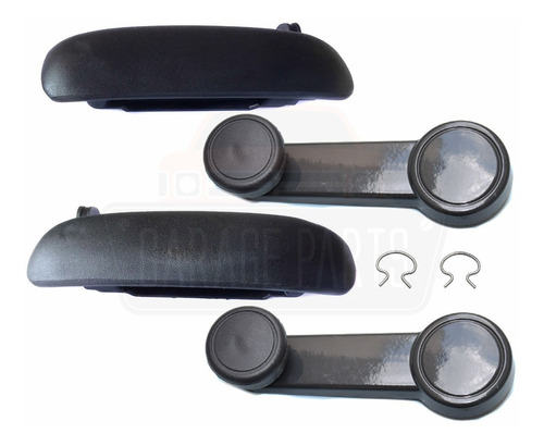 Imagem 1 de 3 de Kit Maçanetas Dianteiras Manivelas Cinza Ka Fiesta Courier