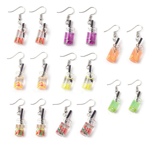 6-8 Pares Pearl Milk Tea Pendientes Dangle B08h5fxg3n_130324