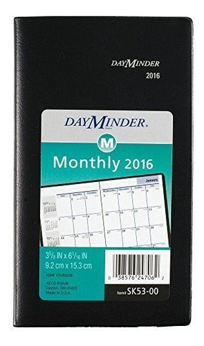 Planificador Mensual Dayminder 2016, 3-5/8 X 6-1/16 Pul