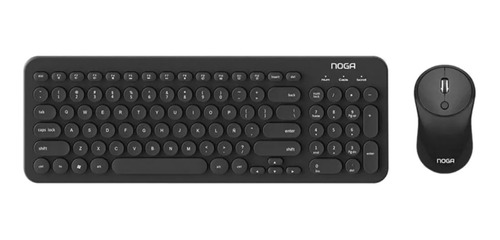 Imagen 1 de 3 de Kit de teclado y mouse inalámbrico Noga S5600 Español Latinoamérica de color negro