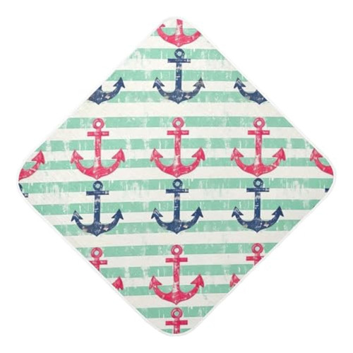 Anchor Stripes - Toalla De Baño Con Capucha, Ultra Suave Y