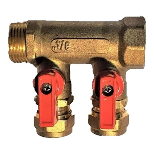 Manifold - Colector De Pex 1  X 2 Salidas 20mm ( Rojo)