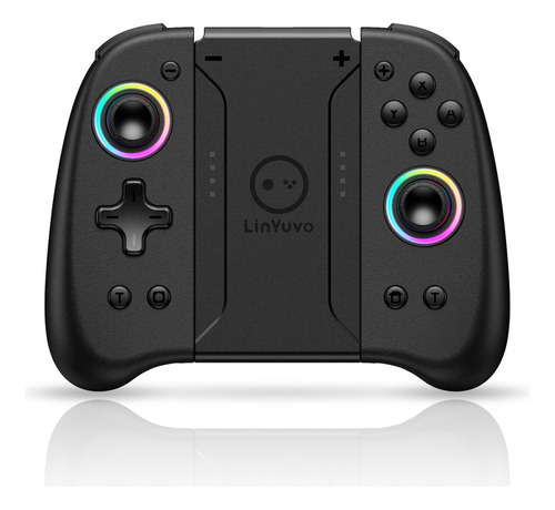 Control Joystick Con Luz Rgb Para Switch Modelos Color Negro