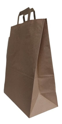 Imagen 2 de 2 de Bolsa Kraft 10kg Fondo Cuadrado Con Asa